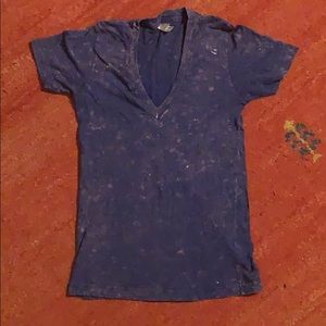 American apparel V-neck tie-dye T-shirt